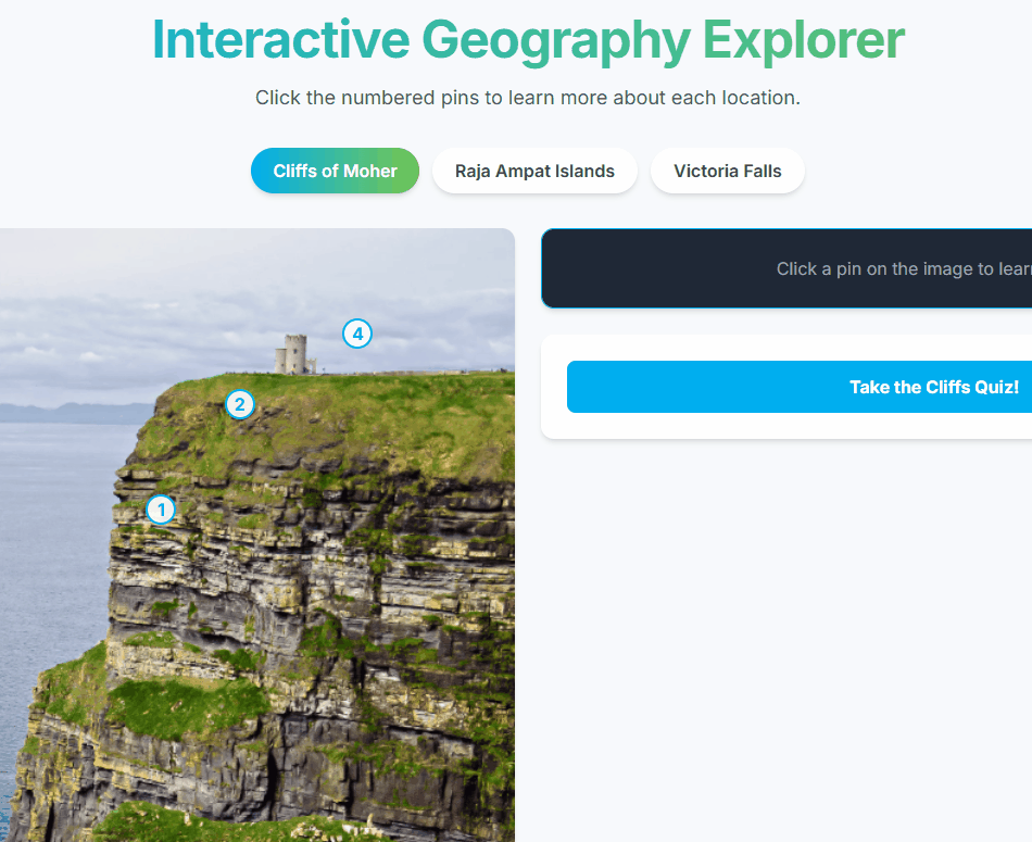 Animated GIF of the Interactive Geography Explorer